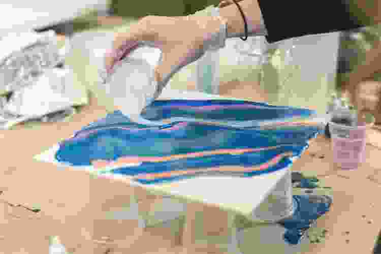 simple pour painting technique