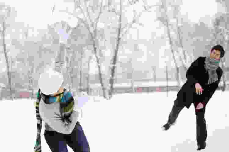 snowball fight winter date idea