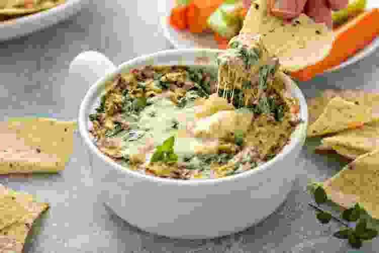 Spinach & Artichoke Dip with tortilla chips