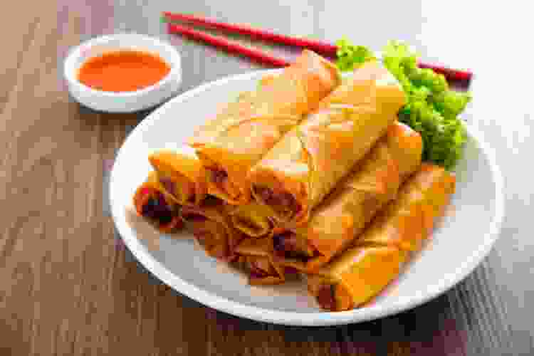 A unique wedding food idea is to serve Spring Rolls.