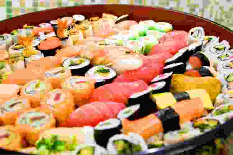 colorful sushi platter