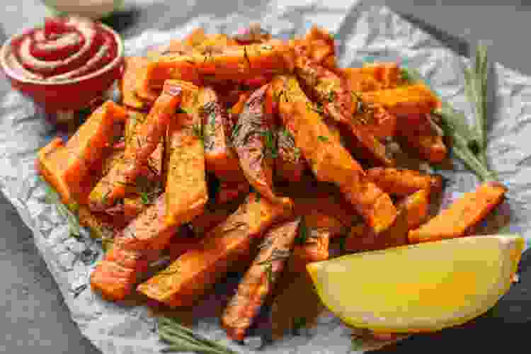 Sweet Potato Fries with Lemon