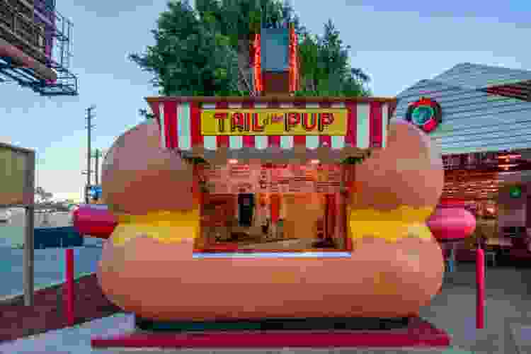 Tail O the pup hot dog stand in Los Angeles