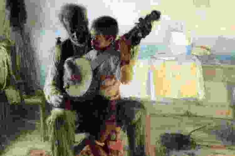 Famous Painting The Banjo Lesson by Henry Ossewa Tanner