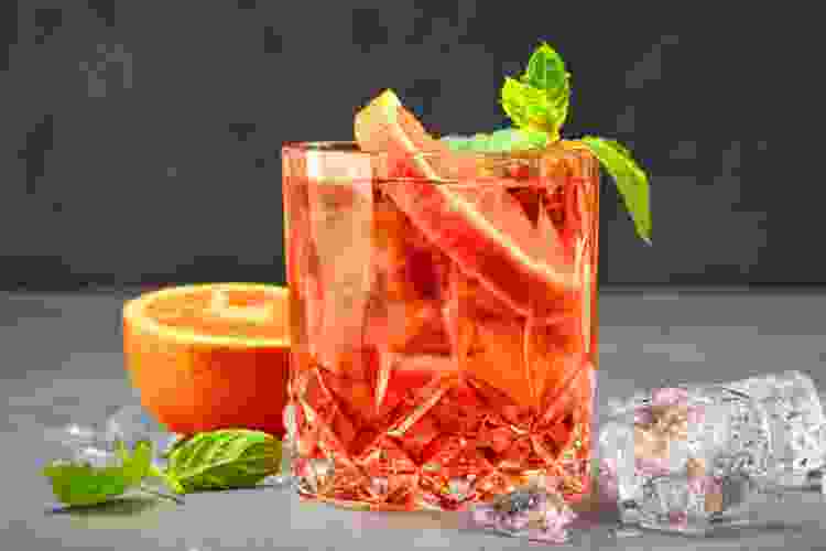 A festive Thanksgiving cocktail is this Tarragon Hibiscus Spritz.