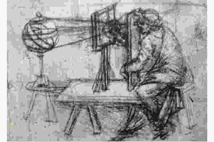 The camera obscura sketched by Leonardo da Vinci