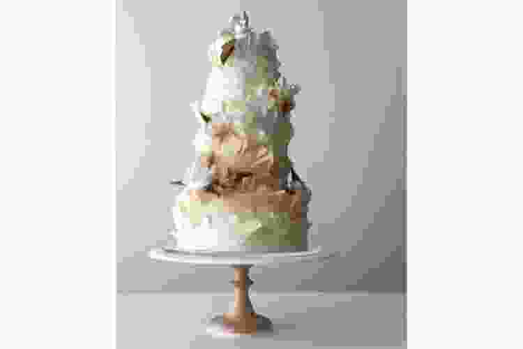 Torn wrapping cake