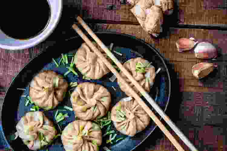 Vegetable dumplings vegan Chinese food