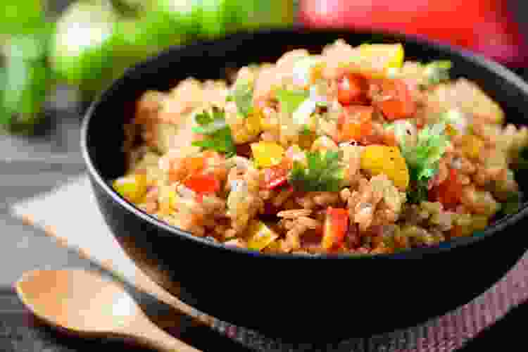 bowl of vegetable fried rice