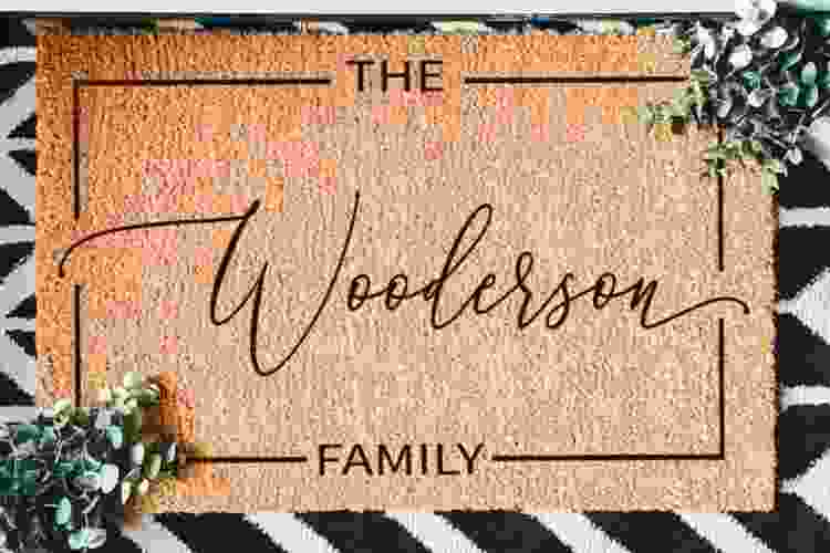 welcome mat with family name