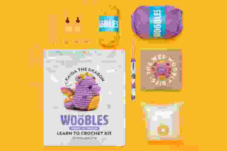 Woobles crochet dragon gift set