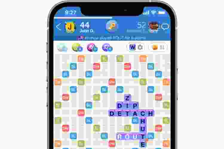 smartphone with Words With Friends game on the screen 