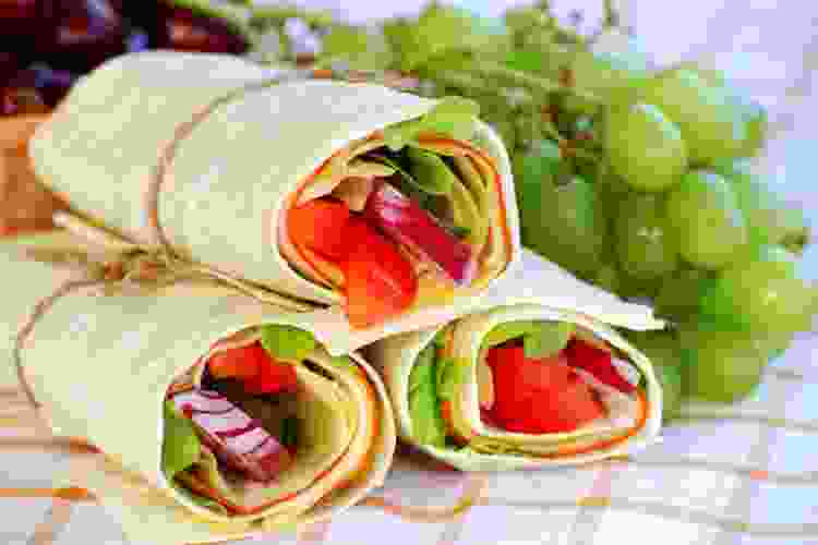 assorted vegetable wraps for picnic