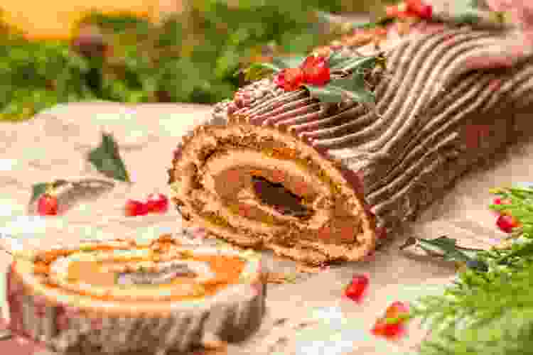 A classic Christmas cake idea is to make Bûche de Noël.