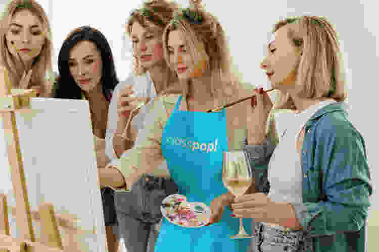 paint and sip as indoor activity in Boston