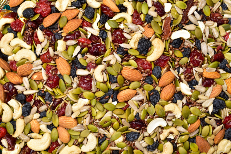 trail mix as healthy road trip snack