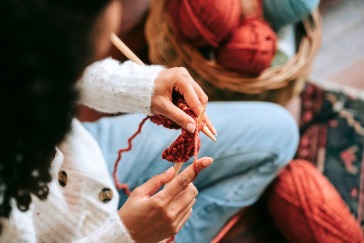 woman knitting