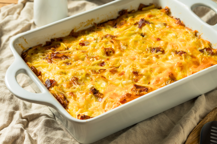 breakfast casserole with Colby Jack Cheese