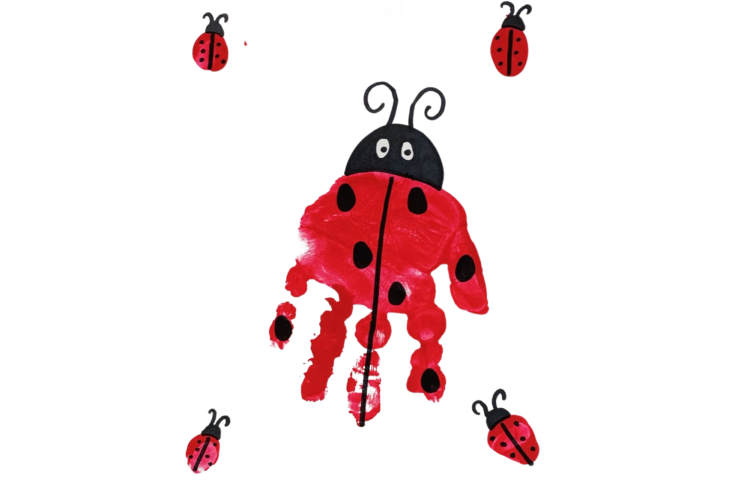ladybug handprint art
