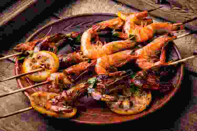 Grilled shrimp skewers
