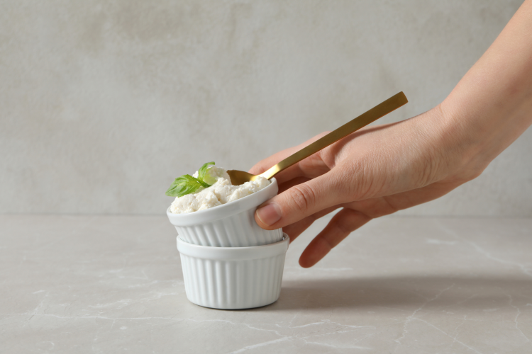 Ricotta Cheese with spoon
