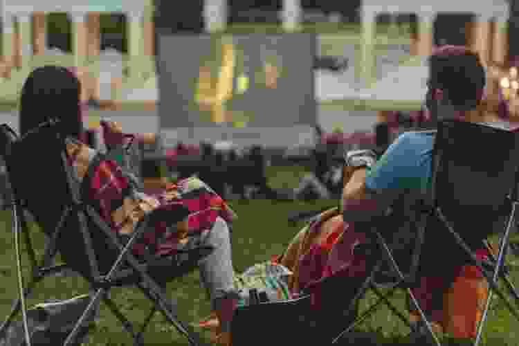 Outdoor movie night in the park