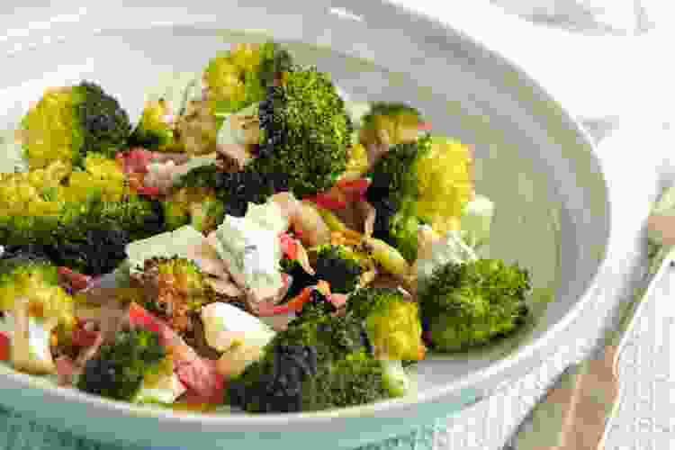 Roasted broccoli with blue cheese