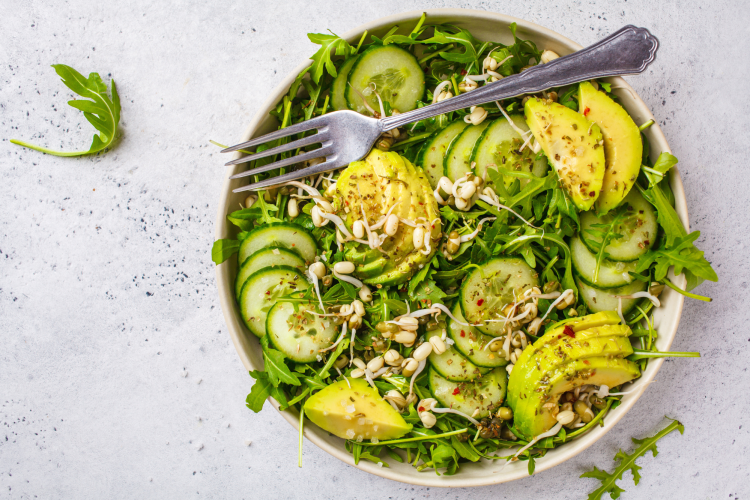 Green Salad with Avocado as summer salad idea