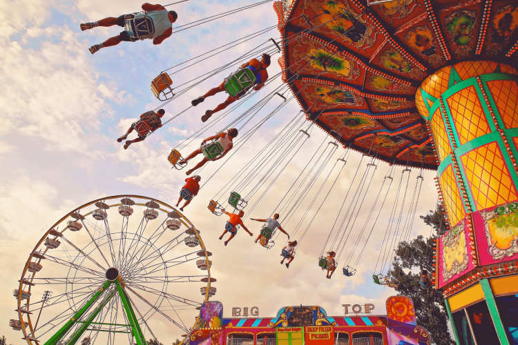 Theme park with kids