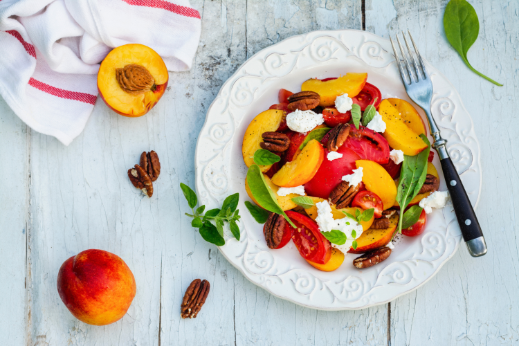 Tomato Peach Feta Salad
