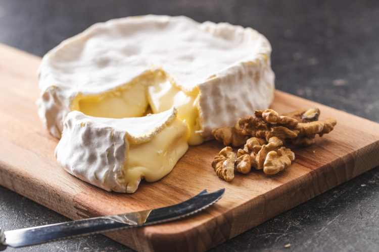 Brie with Walnuts on a Board