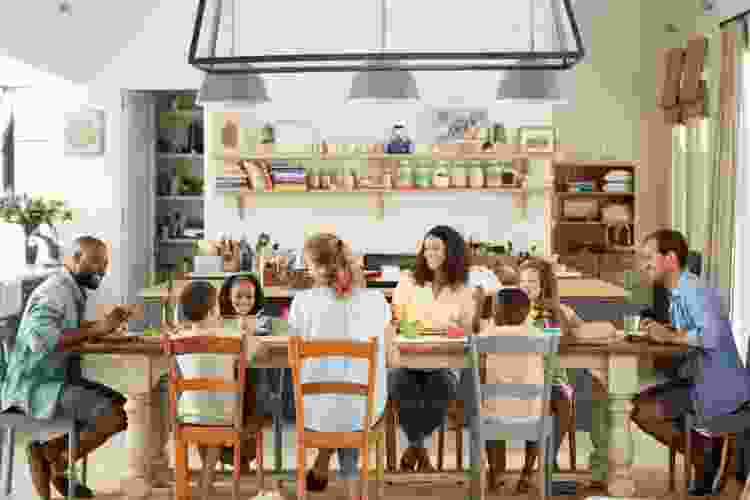 family eating together