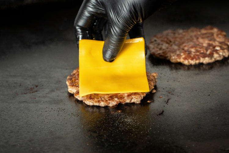 Cheddar Cheese on Burger