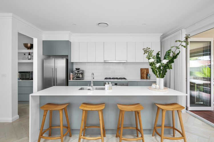 Slim Stools as Kitchen Island idea