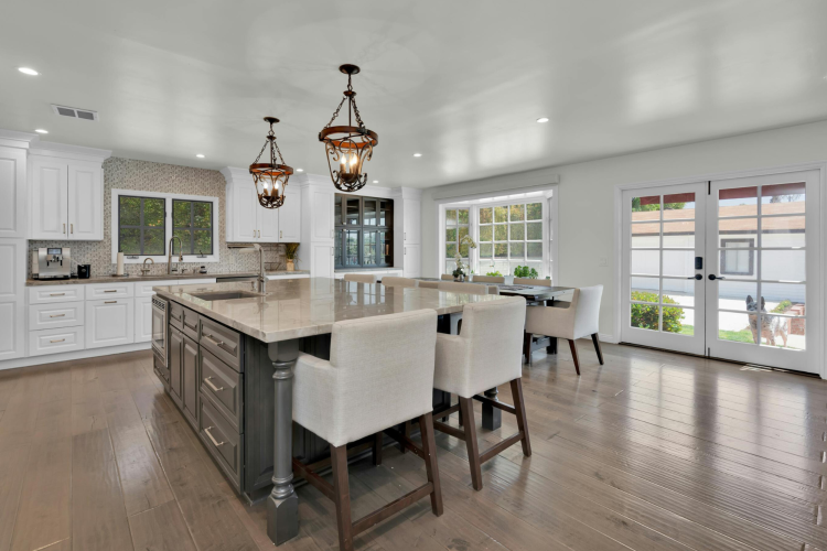 Tall Armchairs as kitchen island idea