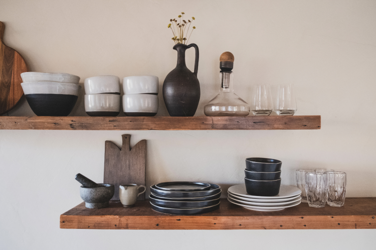 Floating Shelves for kitchen island idea