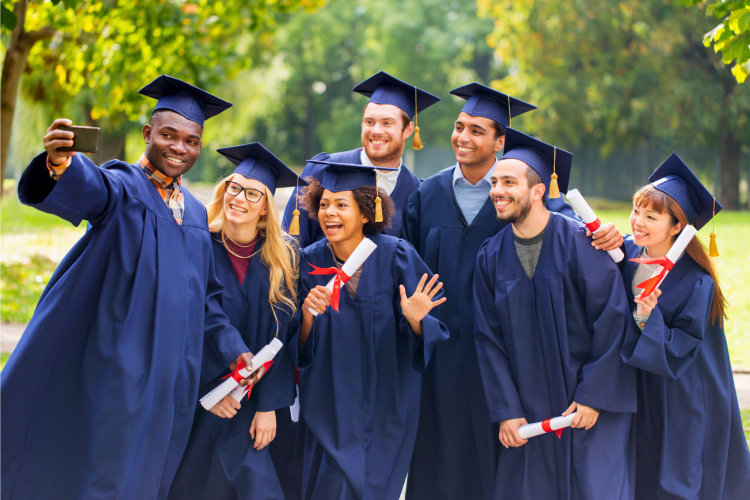 Students at graduation