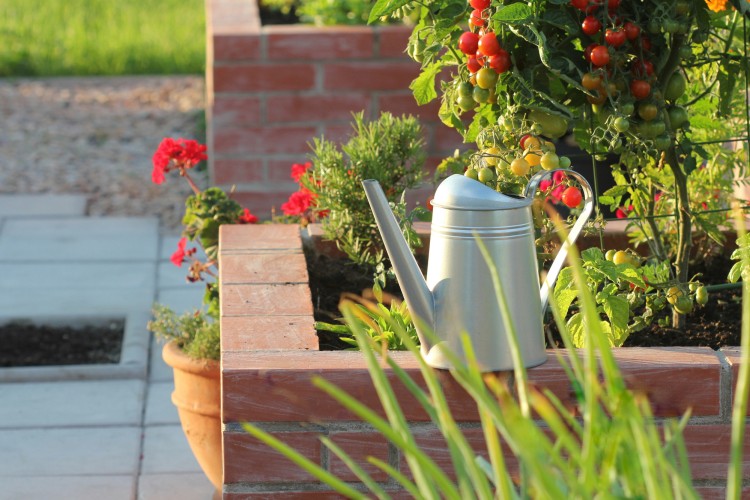 brick raised garden