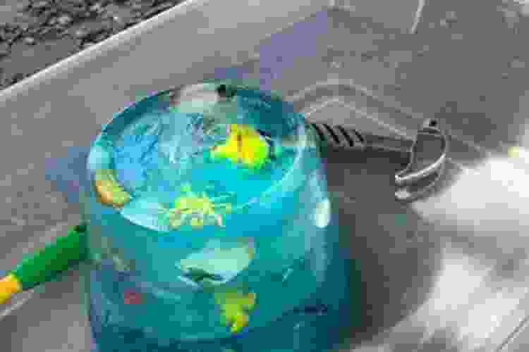 frozen sensory bin