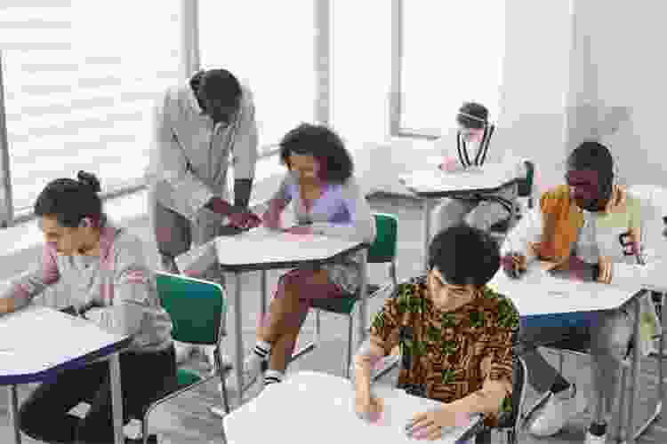Teacher with student