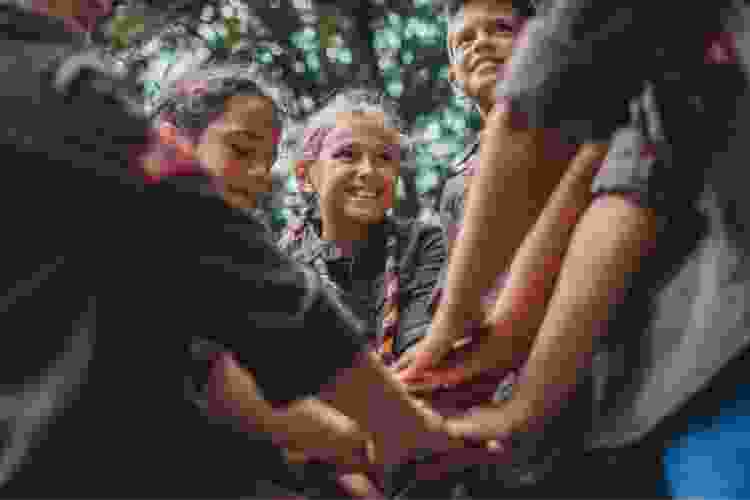 Kids at scouts group