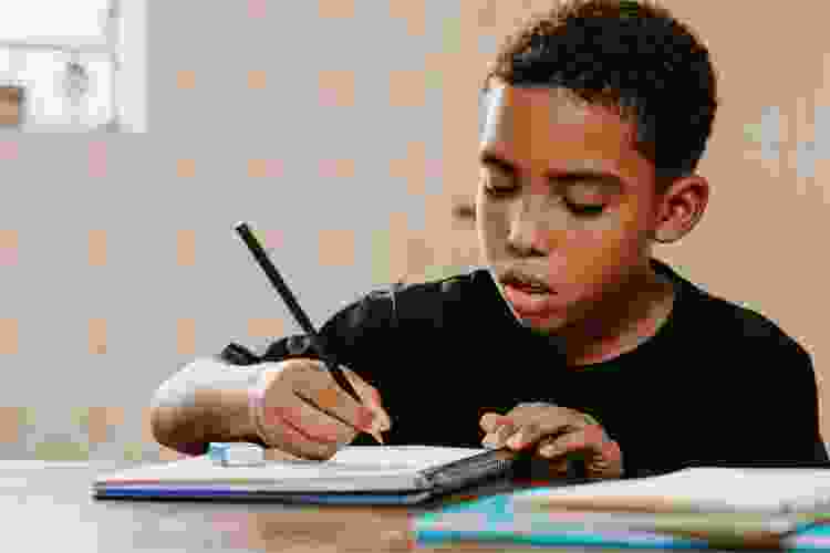 Kid doing homework