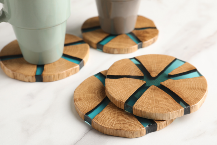 Decorative Coasters with coffee mugs