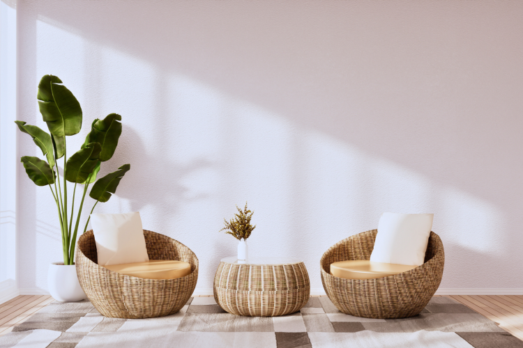 Scandinavian Interior Design with woven seats