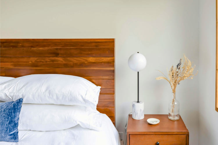wooden headboard