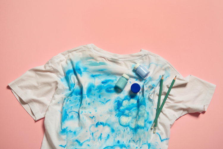 Blue painted t-shirt