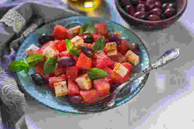 Halloumi and watermelon