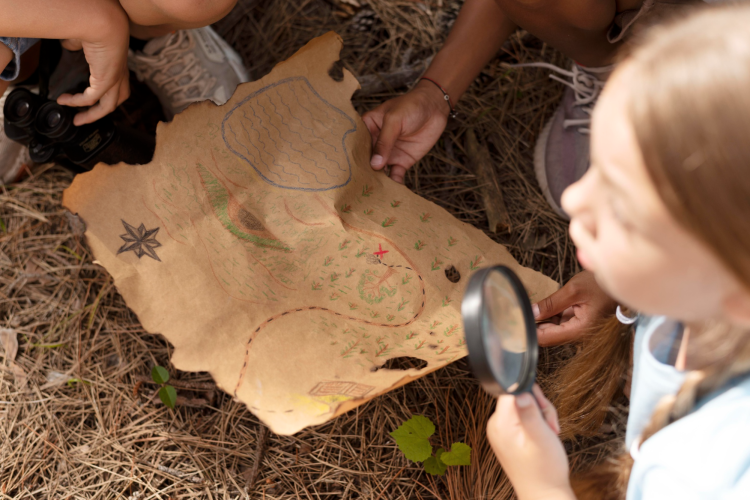Kids doing Scavenger Hunt