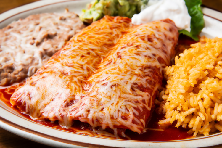 Enchiladas with chihuahua Cheese