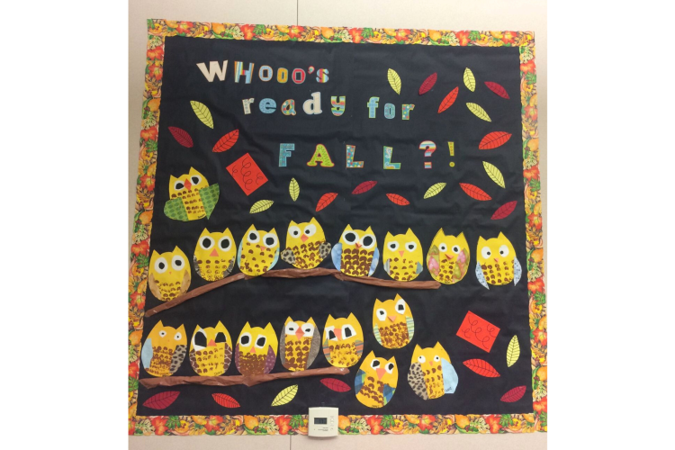 Whooos Ready for fall Bulletin Board